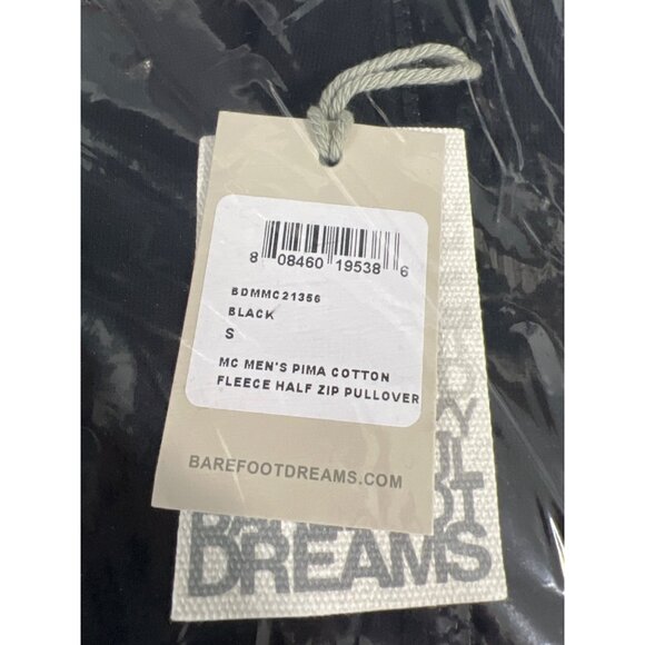 Barefoot Dreams Mens Malibu Collection Cotton Fleece Pullover Black Size Small - Picture 3 of 6